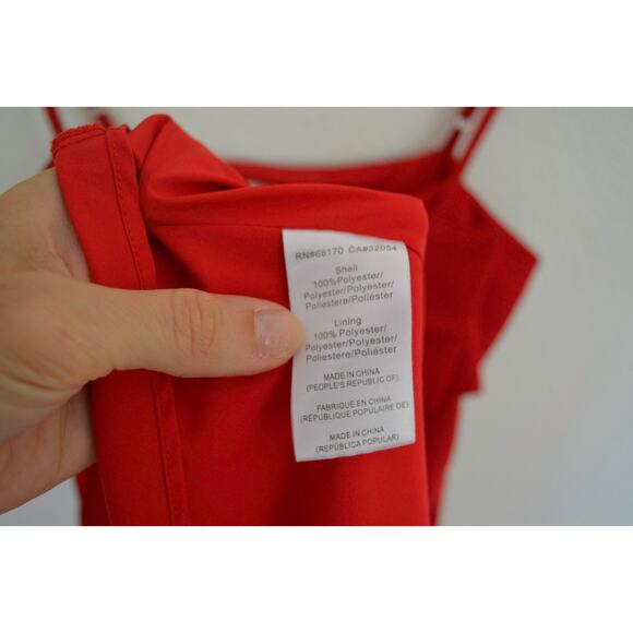 Anthropologie Hutch Satin Bow Front Slip Midi Dress In Red Size S - Picture 6 of 7